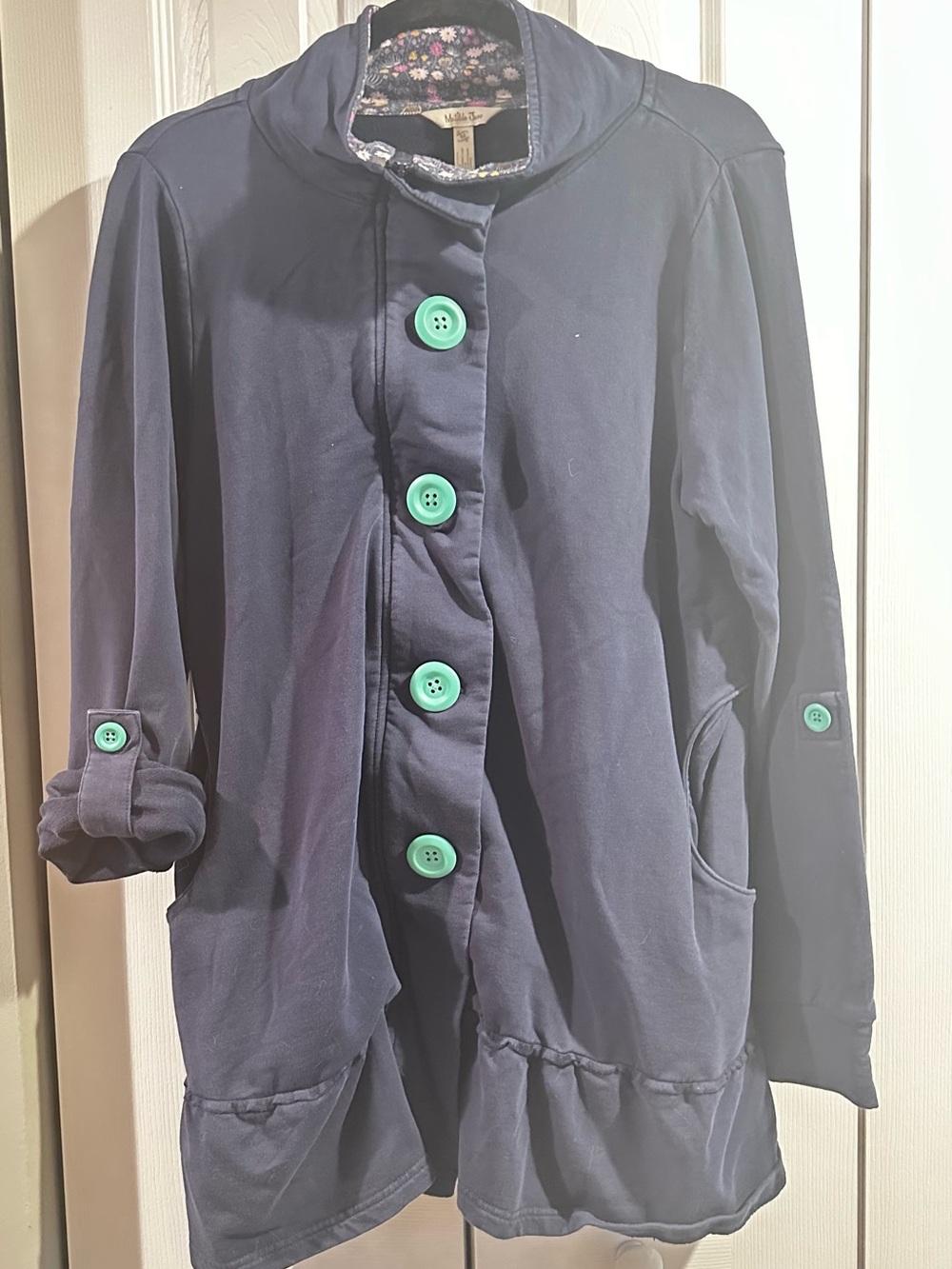 Matilda Jane Navy Coat with Teal Buttons